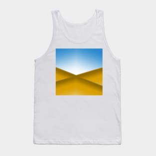 Blue white brown abstract art design Tank Top